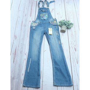 NEW LRG Luxirie Womens Size 30 Denim Jeans Embroidered Overalls NWT